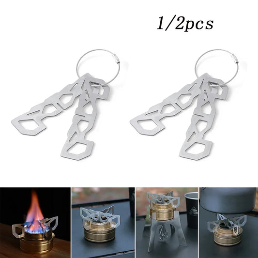1/2pcs Mini Alcohol Stove Cross Stand Stainless Steel Sturdy Cooking Ultra-light Spirit Burner Cross Stand for Outdoor Camping
