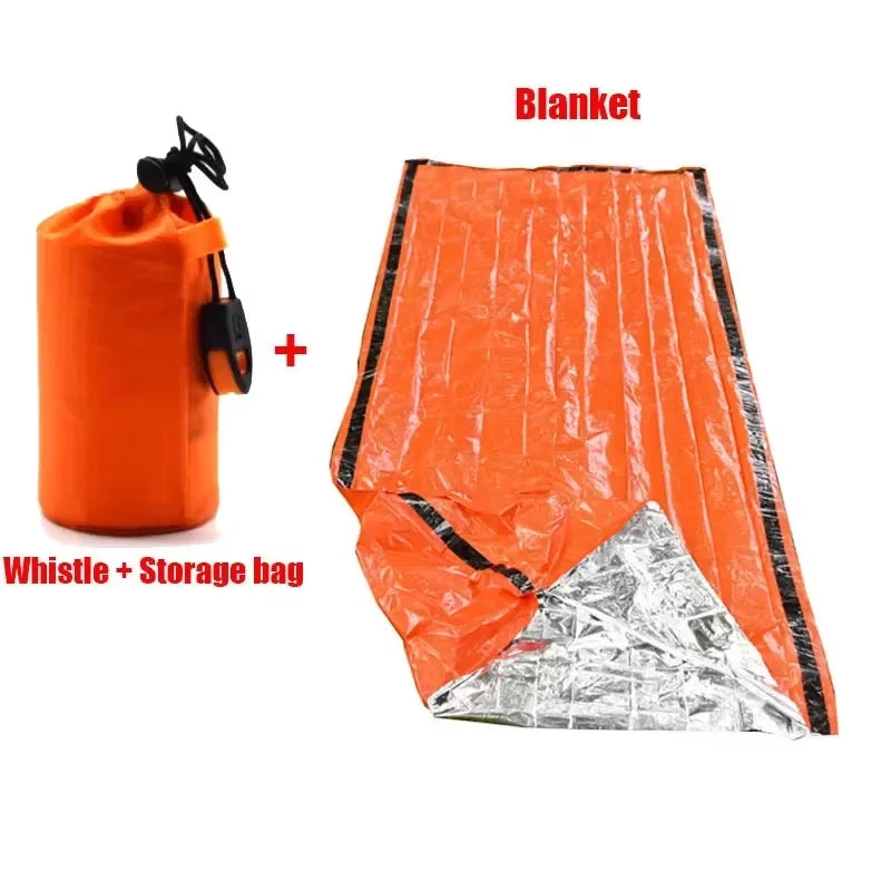 Portable Insulated sleeping bag Waterproof Emergency Survival Outdoor Edc Camping Gear Thermal Sack First Aid Rescue Kit Mylar
