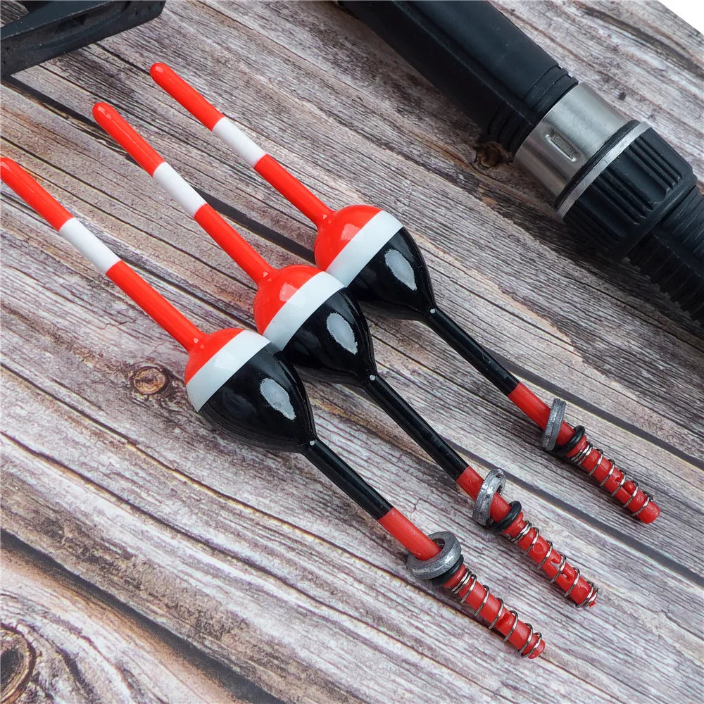 10Pcs Fishing Floats and Bobbers Balsa Wooden Spring Slip Floating Bobber for Crappie Panfish Walleyes Fixed Bobbers