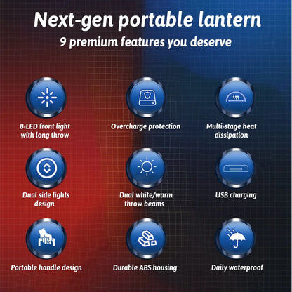 Dual Color + Dual Light Source Solar Rechargeable 16 LED Light USB Power Bank Function Multi Switches Portable Outdoor Lighting