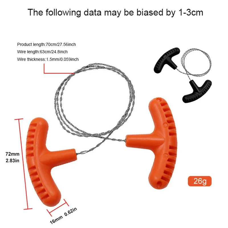 Outdoor Hand Rope Saw Mini Pocket Saw Camping Survival Wire Saw Portable Stainless Steel Wire Saw Camping Parts