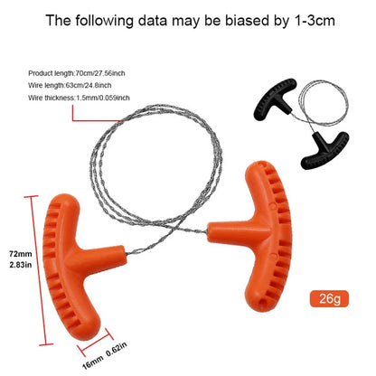 Outdoor Hand Rope Saw Mini Pocket Saw Camping Survival Wire Saw Portable Stainless Steel Wire Saw Camping Parts