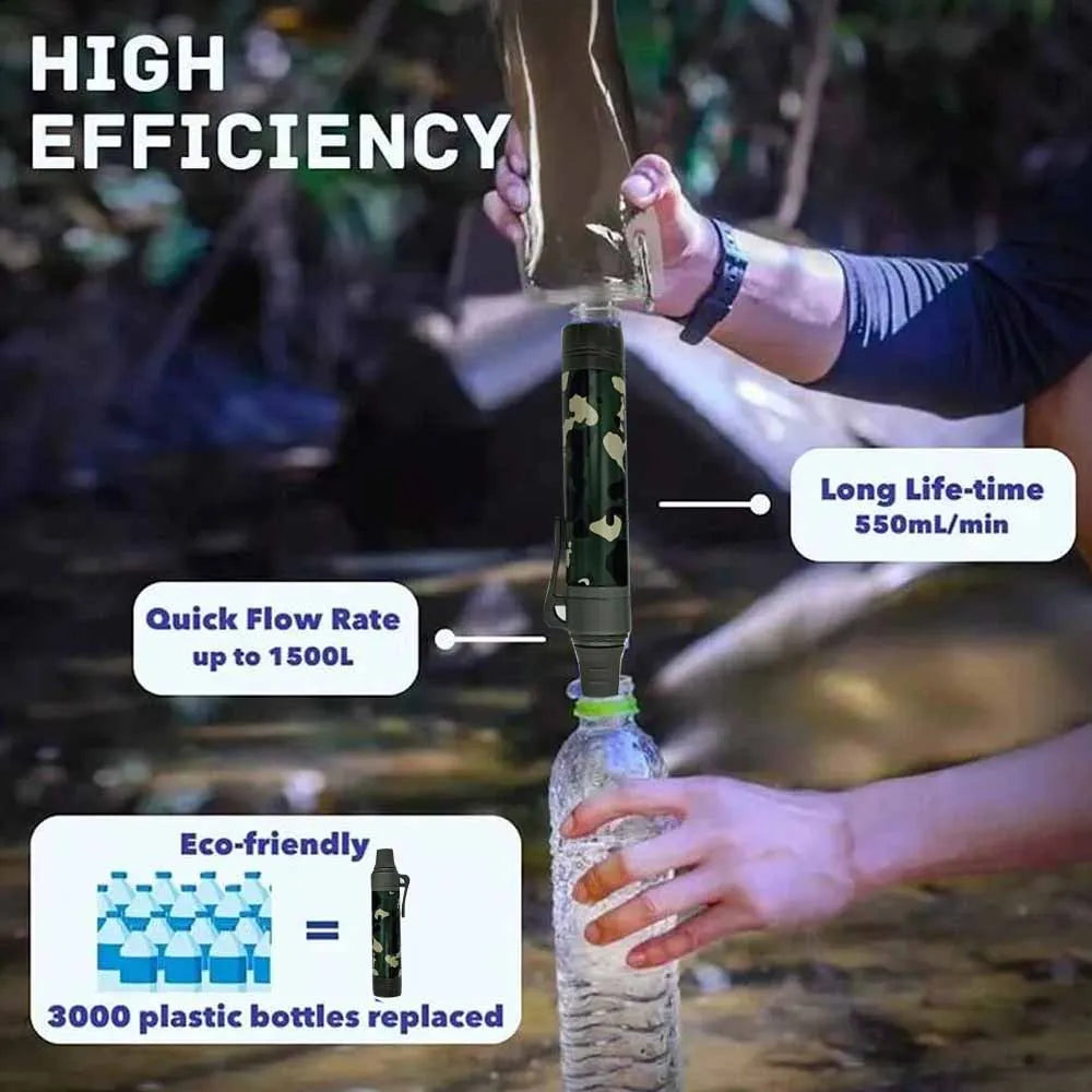 Outdoor camping emergency water filter, outdoor life emergency filtration, direct drinking, individual water purifier, steriliza