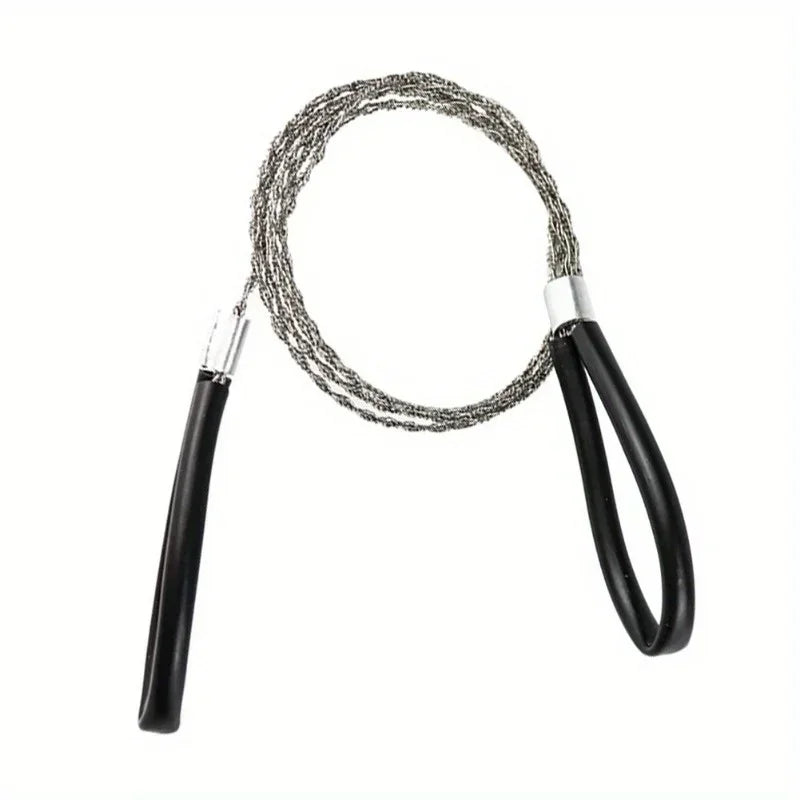 1pc Leather Cover Stainless Steel Wire Saw Wilderness Survival Outdoor Camping Hike Mini Hand Pulled Rope Saw Survival Equipment