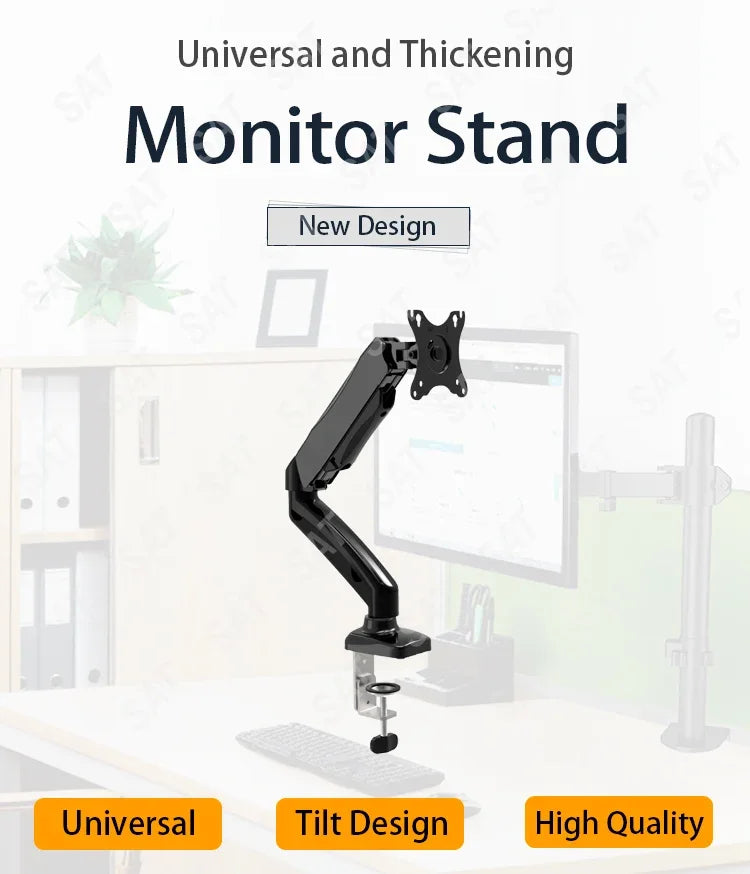 SAT1 Swivel Rotating Gas Spring Led Computer Monitor Arm Stand