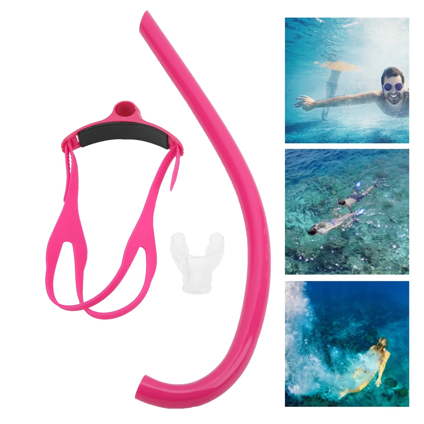 Breath Snorkel Swim Snorkel Swim Training Gear Swimming Front Mounted Snorkel with Silicone Mouthpiece Swim Training Breath Gear