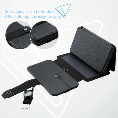 Portable Folding Outdoor Solar Panel Charger 5V 2.1A USB Output Devices Camp Hiking Backpack Travel Power Supply For Smartphones