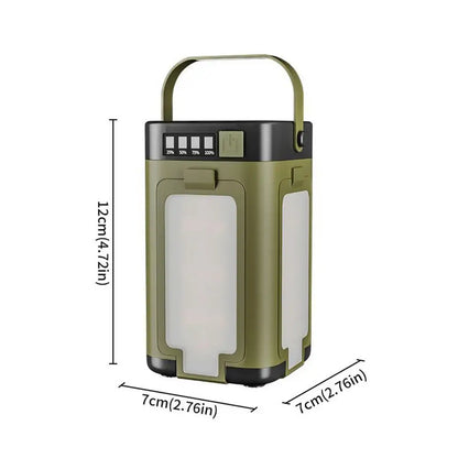 Solar Portable Camp Light Camping Lamp Foldable Flashlight Emergency Power Bank Work Floodlight For Outdoor Camping