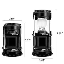 4Pack Solar Camping Lantern,Collapsible LED Solar USB Rechargeable Flashlight Emergency Hanging Lights for Camping Power Outages