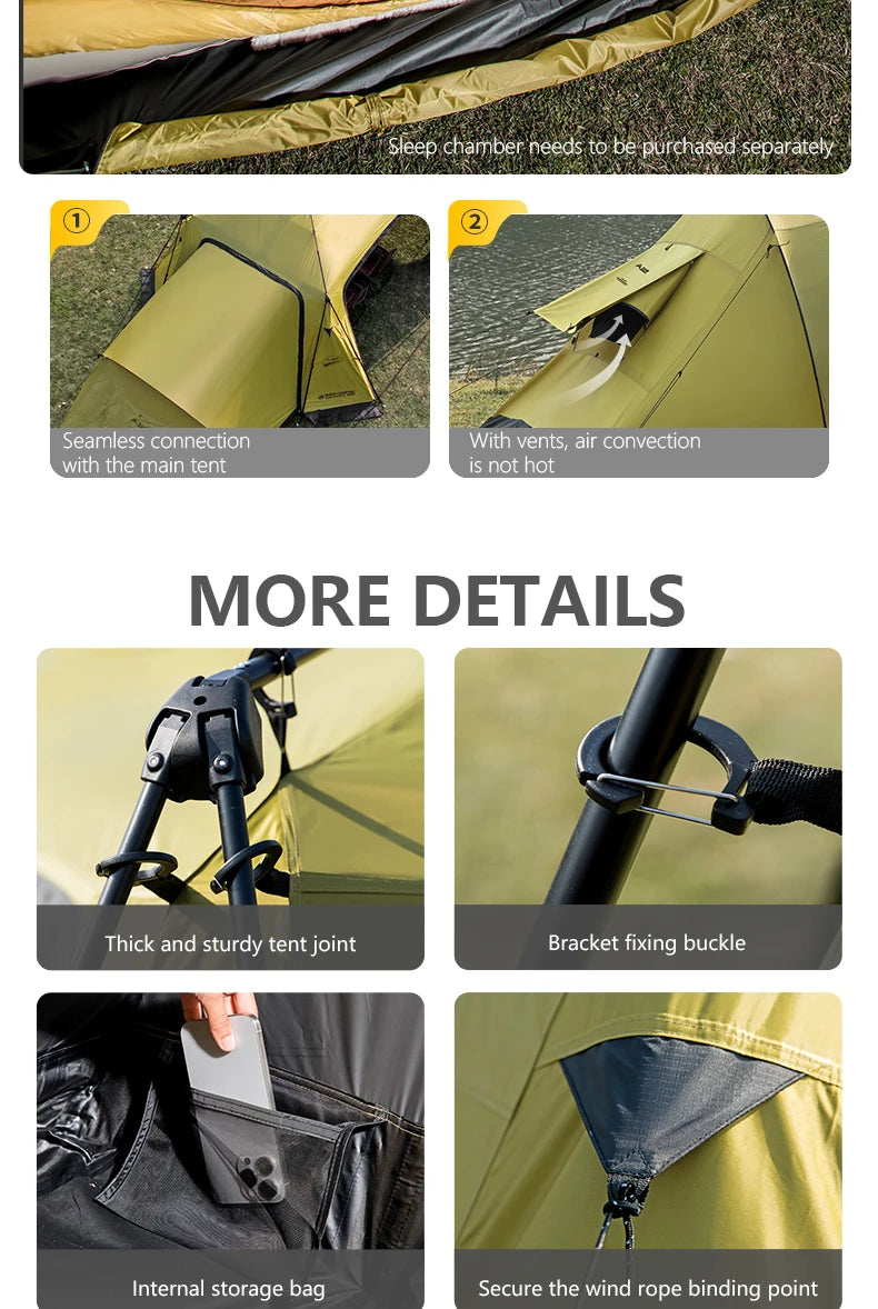 BISINNA 6-8 Persons One-touch Dome Tent Vinyl Coated Canopy Waterpoof Sunshade Shelter for Family Camping Travel Outdoors