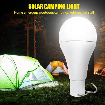 LED Solar Bulb Light Waterproof Outdoor USB Charged Hanging Emergency Sunlight Powered Lamp Portable Indoor House