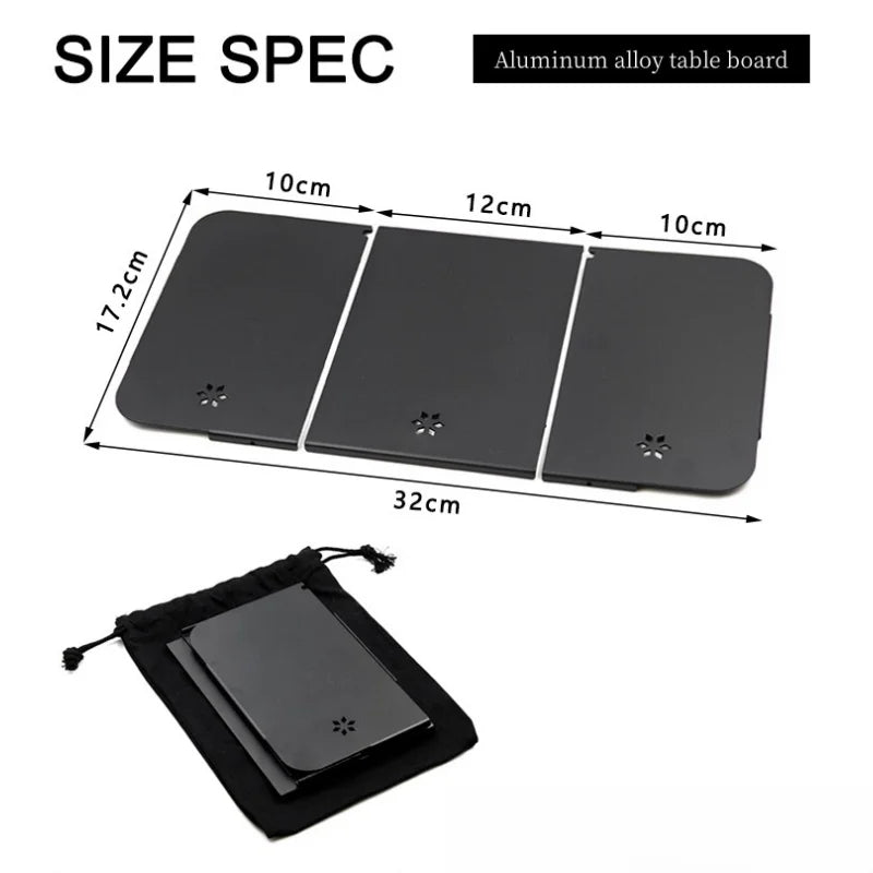 Folding Table Top Aluminum Alloy Table Board Plate Mini Shelf Table Board Felt Lining For Stanley Lunch Box 9.4L Camping Gear