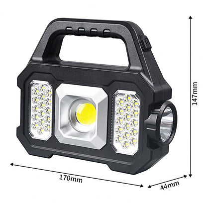 250LM Solar Power Camping Flashlight Waterproof 6 Gears Torch Light Lantern Side USB Hiking Super Bright LED/COB Outdoor Lamp