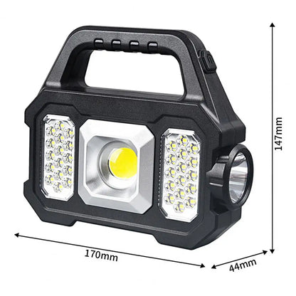 250LM Solar Power Camping Flashlight Waterproof 6 Gears Torch Light Lantern Side USB Hiking Super Bright LED/COB Outdoor Lamp