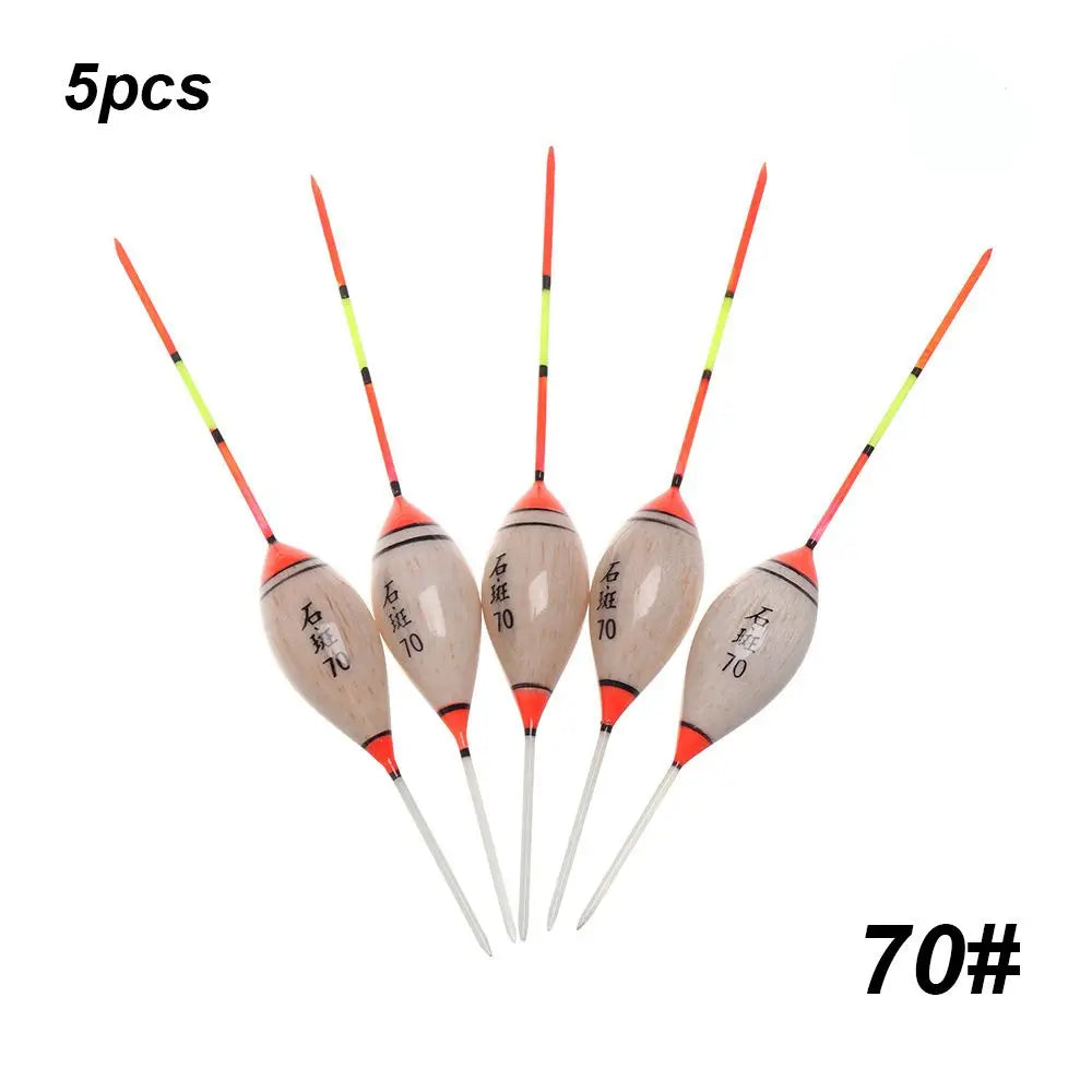 5pcs Fishing Floats Balsa Wood Flotteur Portable Durable Peche Shallow Floating Exquisite Models Accessories