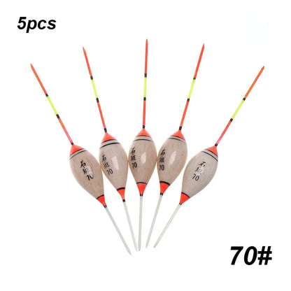 5pcs Fishing Floats Balsa Wood Flotteur Portable Durable Peche Shallow Floating Exquisite Models Accessories