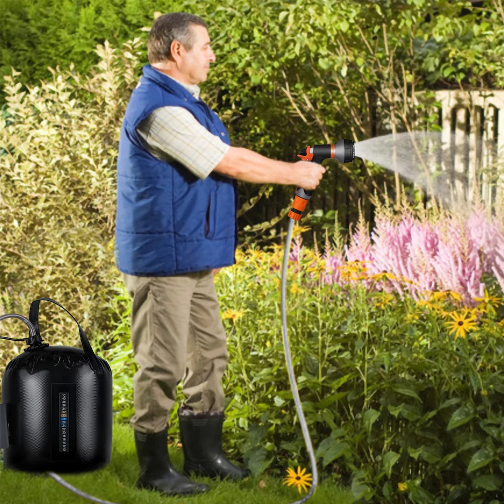 Portable Camping Shower with 20L Solar Heating Bag Rechargeable Electric Shower Pump Kit For Dogs Car Human Outdoor Washing