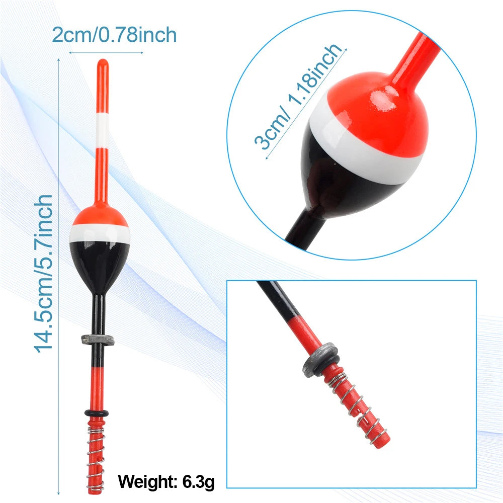 10Pcs Fishing Floats and Bobbers Balsa Wooden Spring Slip Floating Bobber for Crappie Panfish Walleyes Fixed Bobbers