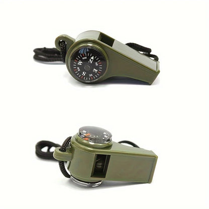 3-in-1 Survival Whistle with Dual Compass Thermometer Outdoor Camping Hiking Emergency Survival Tools Camping Gear