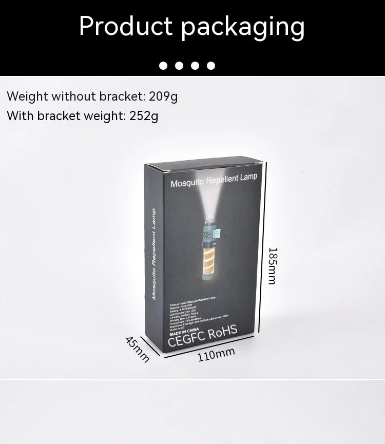 Multi-function Camping Mosquito Lamp Rechargeable Portable LED Flashlight Outdoor Lighting Mosquito Repellent Light with Tripod