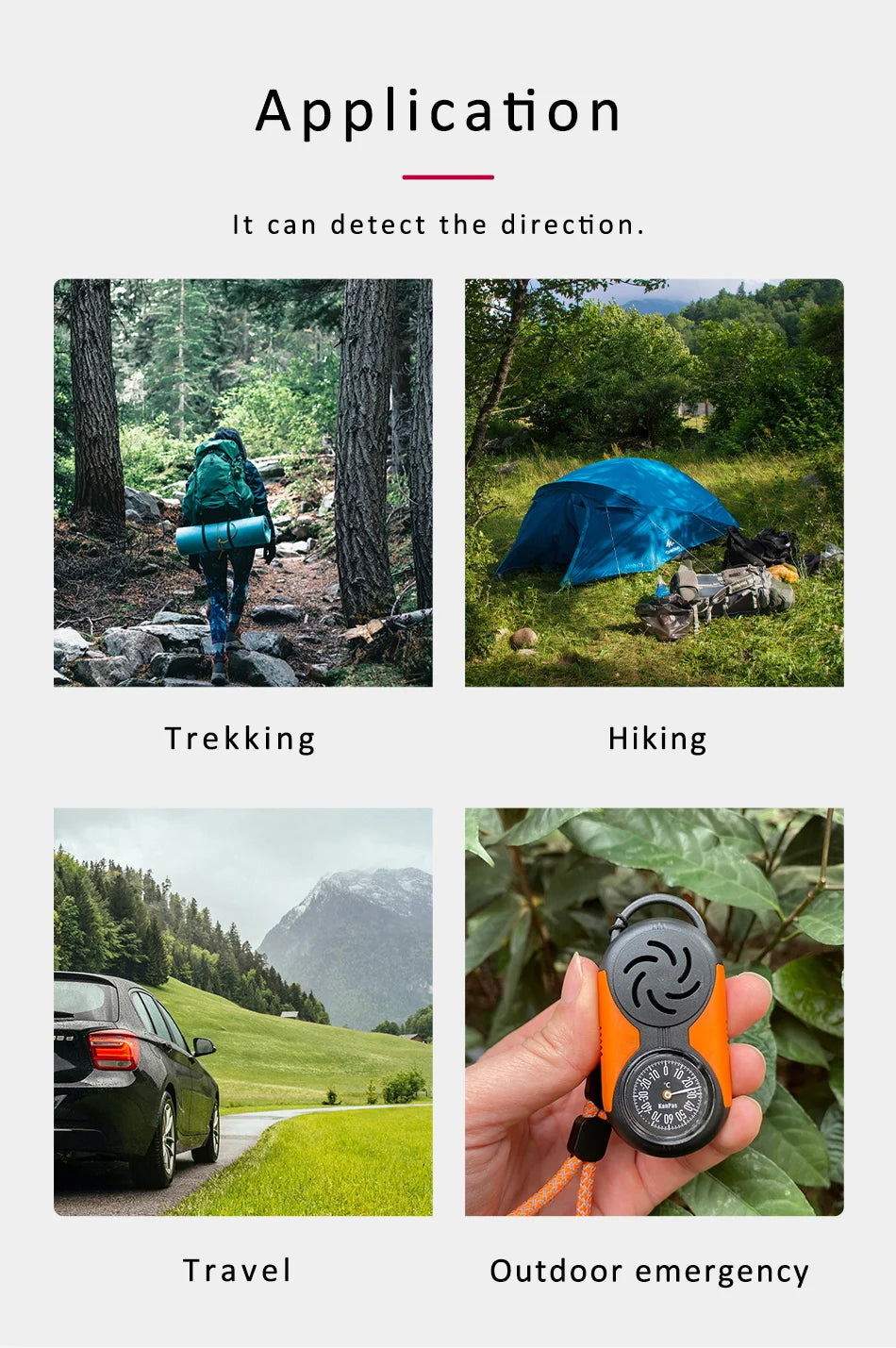 KANPAS Thermometer Compass Kit /Quality Thermohygrometer Kit / for Outdoor, Camping,Hiking,Trekking,hunting,LiveSaving,Survival