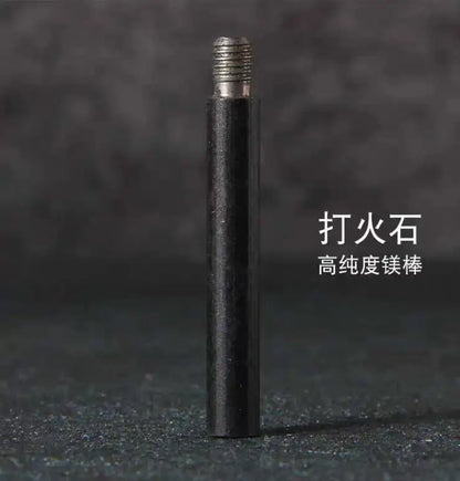 New Wilderness Survival Portable Flint Kit - Magnesium Fire Starter Stick with Wooden Handle for Camping Outdoor Equipment Tool