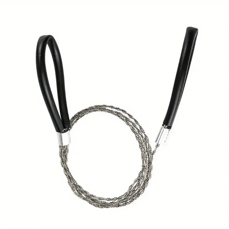 1pc Leather Cover Stainless Steel Wire Saw Wilderness Survival Outdoor Camping Hike Mini Hand Pulled Rope Saw Survival Equipment