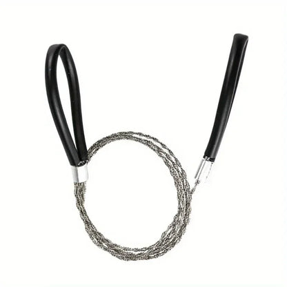 1pc Leather Cover Stainless Steel Wire Saw Wilderness Survival Outdoor Camping Hike Mini Hand Pulled Rope Saw Survival Equipment