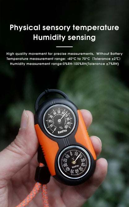 KANPAS Thermometer Compass Kit /Quality Thermohygrometer Kit / for Outdoor, Camping,Hiking,Trekking,hunting,LiveSaving,Survival