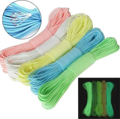9-Core Luminous Paracord Rope 550lb 4mm Nylon Tactical Survival Parachute Rope Glow Dark Outdoor Lanyard Camping Tent Cord