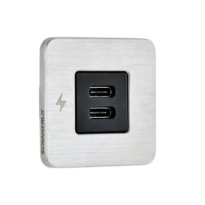 Scanstrut TILE TILE TILE Flush‑Mount USB‑C PD Socket 12 | 24V | 4Boats