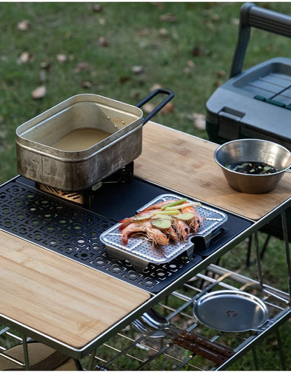 CAMPINGMOON Outdoor Camping Aluminum Lunch Box Bottom Net Picnic Thickened Stainless Steel Steaming Net With High Steaming Sheet