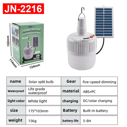 Solar Energy Panel Light Last Up To 6-12H Portable Led Bulb Light IP65 Waterproof Camp Tent Night Fishing Light Outdoor Lighting