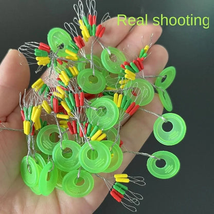 600pcs 100 Groups Float Rubber Stopper Fishing Bobber Stopper Float Oval Bean Space Fishing Line Tackle Accessories