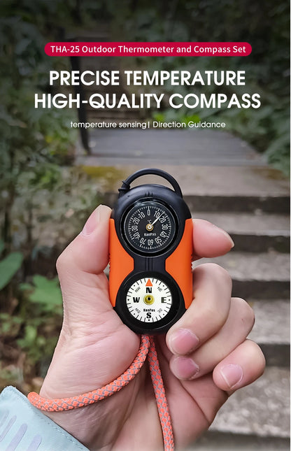 KANPAS Thermometer Compass Kit /Quality Thermohygrometer Kit / for Outdoor, Camping,Hiking,Trekking,hunting,LiveSaving,Survival