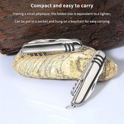 1 Piece Multifunctional Folding Stainless Steel Knife Swiss Army Knife Camping Knife Fruit Knife Barbecue Universal Knife