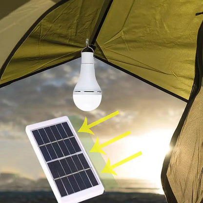 LED Solar Bulb Light Waterproof Outdoor USB Charged Hanging Emergency Sunlight Powered Lamp Portable Indoor House