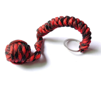 Outdoor Self-Defense Umbrella Rope,Monkey Fist Steel Ball, Paracord Survival Key Chain, Outdoor Safety Protection Accessories