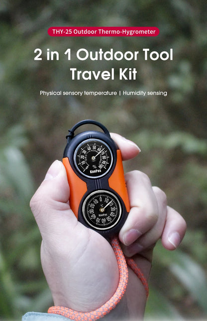KANPAS Thermometer Compass Kit /Quality Thermohygrometer Kit / for Outdoor, Camping,Hiking,Trekking,hunting,LiveSaving,Survival