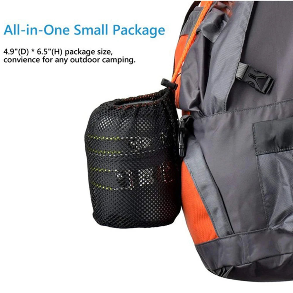 Camping Cookware Mess Kit with Mini Stove Camping Pot and Pan Set with Cup Fork Portable Cookware Equipment for Outdoor Cooking