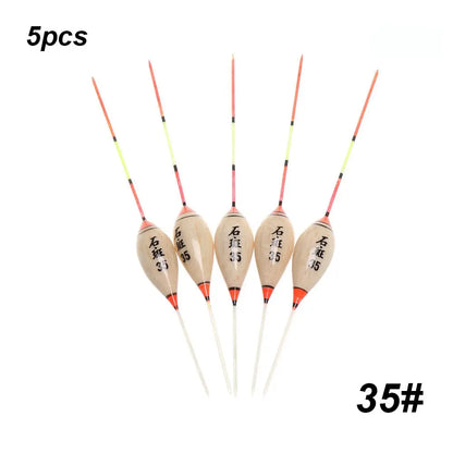 5pcs Fishing Floats Balsa Wood Flotteur Portable Durable Peche Shallow Floating Exquisite Models Accessories