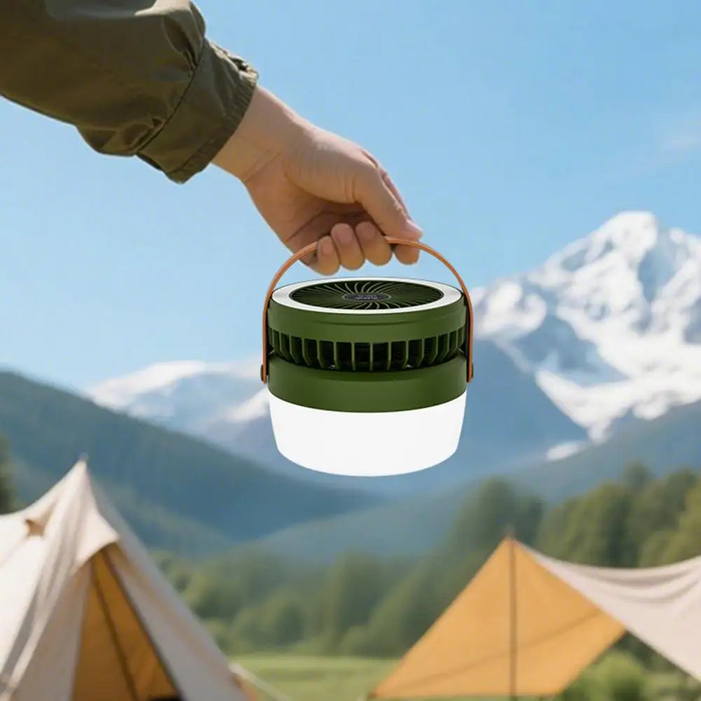 Solar Camping Fan Light USB 2-In-1 Multi-purpose Outdoor Hiking Tent Hanging Fan Lamp Emergency Lantern Tents Cooling Fan