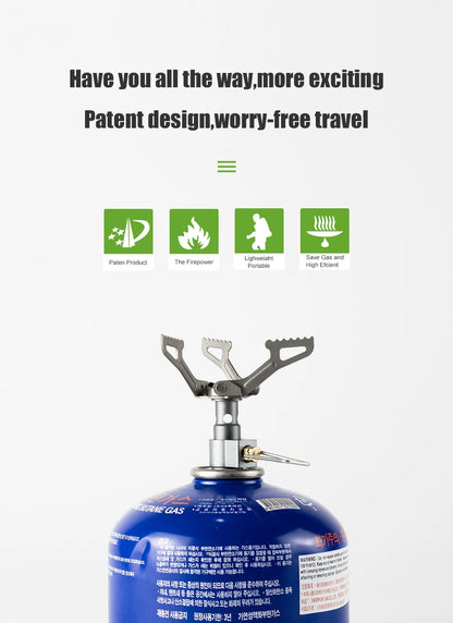 BRS Outdoor Gas Stove Mini Camping Gas Burner 25g Ultralight Titanium Picnic Hiking Cooking Stove Survival Furnace BRS-3000T