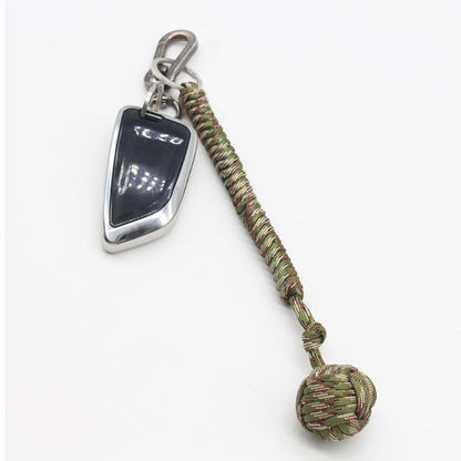 Outdoor Security Protection Black Monkey Fist Steel Ball for Girl Bearing Self Defense Lanyard Survival Key Chain Broken Windows