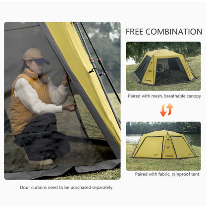 BISINNA 6-8 Persons One-touch Dome Tent Vinyl Coated Canopy Waterpoof Sunshade Shelter for Family Camping Travel Outdoors