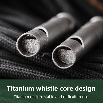 [OD] Titanium Whistle with Lanyard Emergency Safety Survival Whistle Ultralight Camping Hiking Outdoors Emergency