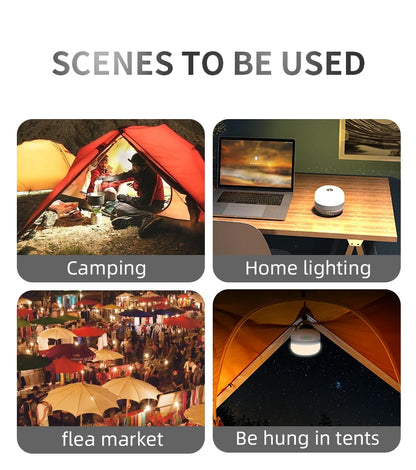 LV10 Outdoor LED Camping Flashlight 230 Hours Rechargeable Camping Lantern with Magnet Lighting Fixture Portable Emergency Light