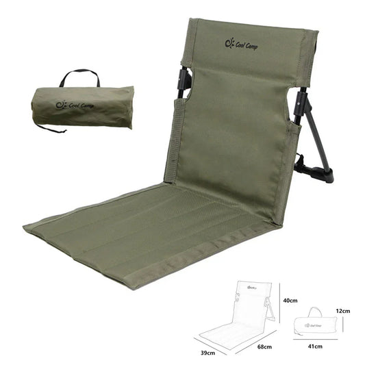 Portable Camping Chair with Backrest Cushion- Green-0