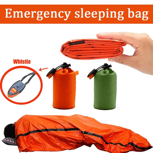Portable Insulated sleeping bag Waterproof Emergency Survival Outdoor Edc Camping Gear Thermal Sack First Aid Rescue Kit Mylar
