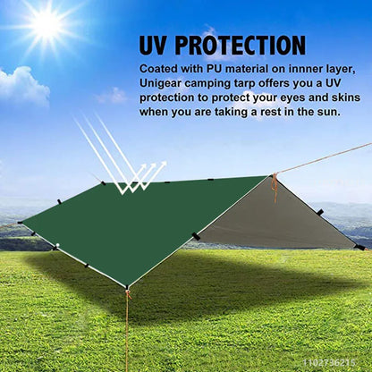 19 Hang Points Tent Tarp Survival Sun Shelter Shade Canopy Outdoor Backpacking Waterproof Camping Awning SunShade4 x4m 4x3m 3x3m